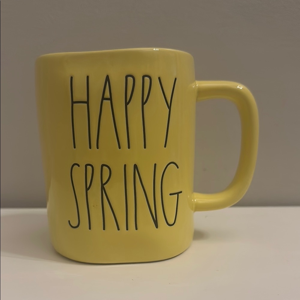Rae Dunn “Happy Spring” Yellow Ceramic Mug